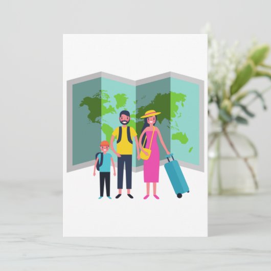 ファミリーバケーションメイキングメモリーズデザインCl 招待状 (スタンド正面)