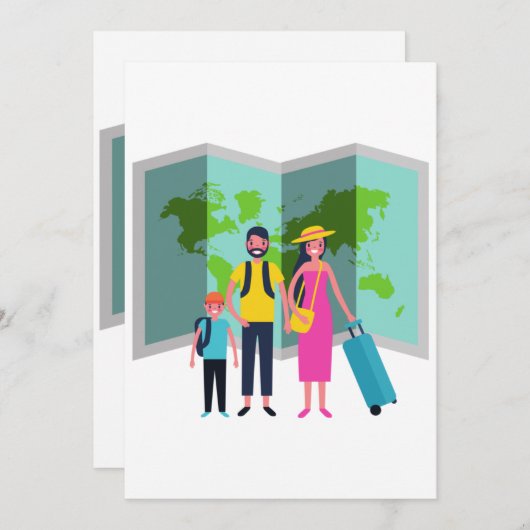 ファミリーバケーションメイキングメモリーズデザインCl 招待状 (正面/裏面)