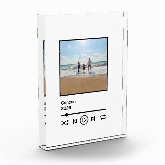 ファミリーバケーションメモリー音楽コントロールmp3ボタン フォトブロック (左)