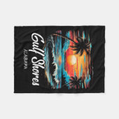 ファミリーバケーションレトロサンセットアラバマガルフショアーズ フリースブランケット (正面(横))