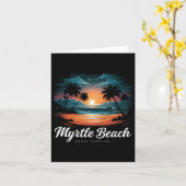 ファミリーバケーションレトロサンセットサウスカロライナ カード (黄色い花)