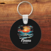 ファミリーバケーションレトロサンセットバハマナウ キーホルダー (正面)