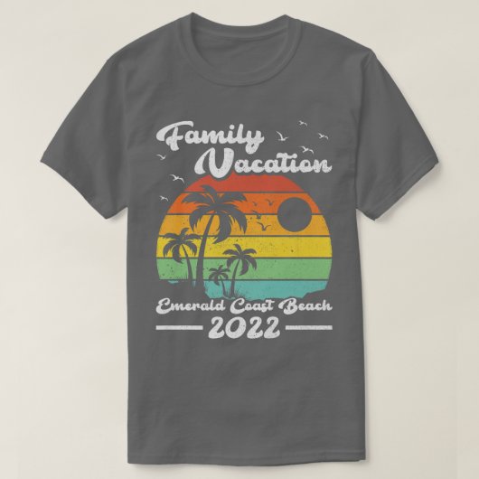 ファミリーバケーション2022ヴィンテージフロリダエメラルドコースト Tシャツ (デザイン正面)