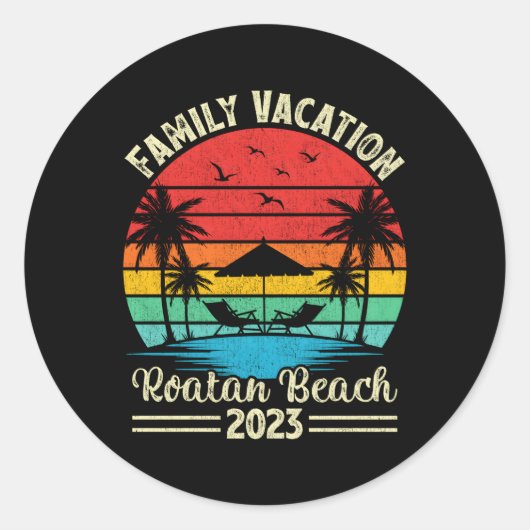 ファミリーバケーション2023ホンジュラスロアタンビーチ ラウンドシール (正面)