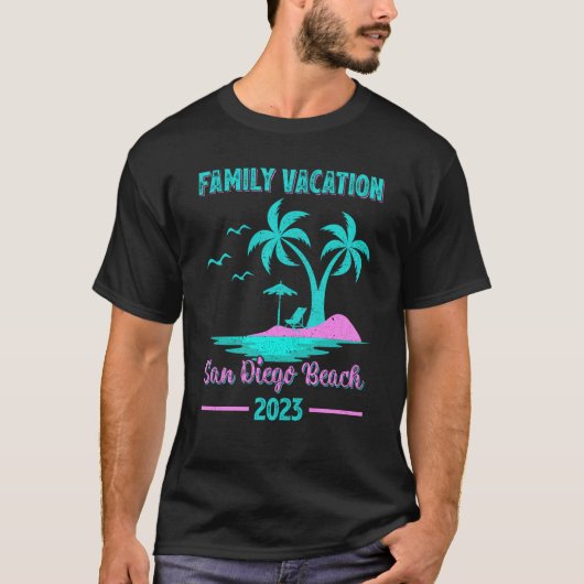 ファミリーバケーション2023 Palm Tree California San Dieg Tシャツ (正面)