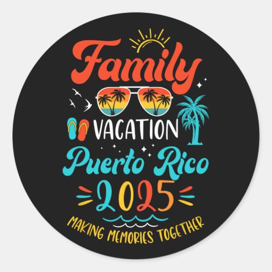 ファミリーバケーション2025プエルトリコマッチングサマーV ラウンドシール (正面)