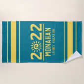 ファミリーバパーソナライズされたケーションサンシャイン ビーチタオル (正面)