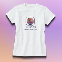 ファミリーバパーソナライズされたケーションパームツリーTシャツ