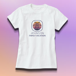 ファミリーバパーソナライズされたケーションパームツリーTシャツ Tシャツ