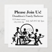 ファミリーバパーソナライズされたーベキュー 招待状 (正面/裏面)