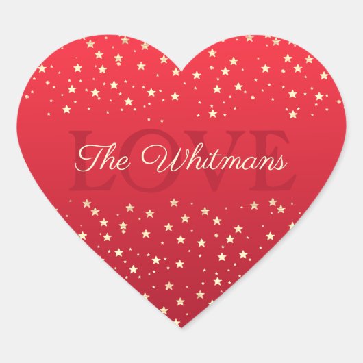 ファミリーバレンタインデーパーソナライズされたド ハートシール (正面)