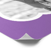 ファミリーバレンタインハートフォトグリッドパープル ポスター (角)