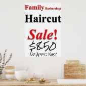 ファミリーバーバーショップヘアカット販売美しいサロンポスター ポスター (キッチン)