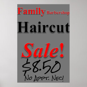 ファミリーバーバーショップヘアカット販売美しいサロンポスター ポスター