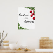 ファミリーパインフレームクリスマスオーナメント休日 ポスター (キッチン)