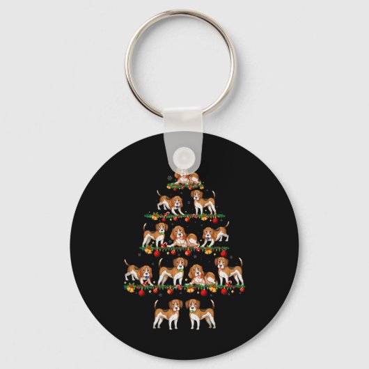 ファミリーパジャマがクリスマスマッチングビーグル犬Xをセット キーホルダー (正面)