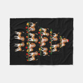 ファミリーパジャマがクリスマスマッチングビーグル犬Xをセット フリースブランケット (正面(横))