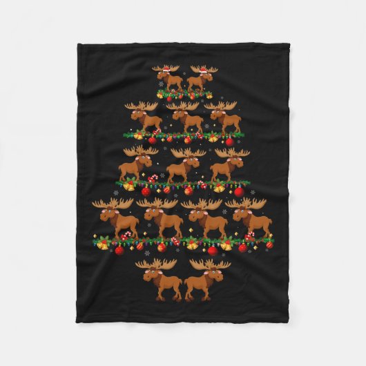ファミリーパジャマセットクリスマスマッチングムースクリスマスT フリースブランケット (正面)