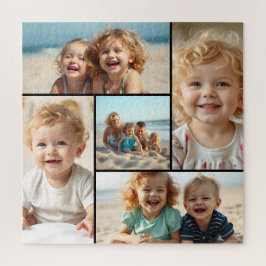 ファミリーパズル 5枚の写真テンプレート ジグソーパズル