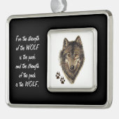 ファミリーパック強度引用文ウルフヘッドアニマルアート シルバープレートフレームオーナメント (左)