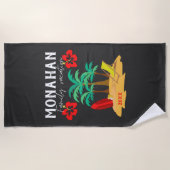 ファミリーパーソナライズされたバケーショントロピカル ビーチタオル (正面)