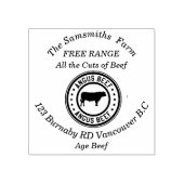 ファミリーパーソナライズされたビジネスアンガスビーフファーム ラバースタンプ (インプリント)