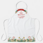 ファミリーパーソナライズされたフェスティバルホリディトリッ縁どト エプロン (正面)