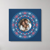 ファミリーパーソナライズされたポートレートブルーフェスティバルマンダラ キャンバスプリント (正面)