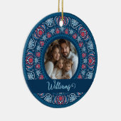 ファミリーパーソナライズされたポートレートブルーフェスティバルマンダラ セラミックオーナメント (右)