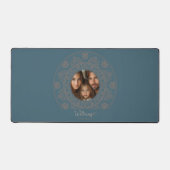 ファミリーパーソナライズされたポートレート金ゴールドロココマンダラ デスクマット (正面)