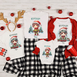 ファミリーパーソナライズされたマッチングクリスマス小妖精や小人 Tシャツ