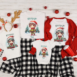 ファミリーパーソナライズされたマッチングクリスマス小妖精や小人 Tシャツ