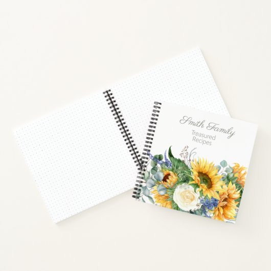 ファミリーパーソナライズされたレシピクックブックヒマワリ ノートブック (内部)