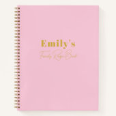 ファミリーパーソナライズされたレシピブック赤面ピンクモダン ノートブック (正面)