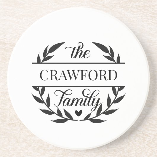 ファミリーパーソナライズされたローレルリースコースター コースター (正面)