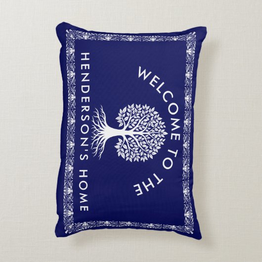 ファミリーパーソナライズされた名アクセント枕 アクセントクッション (裏面(縦))