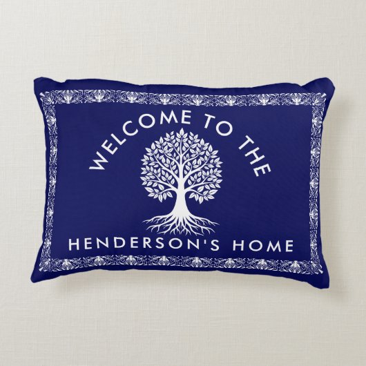 ファミリーパーソナライズされた名アクセント枕 アクセントクッション (裏面)