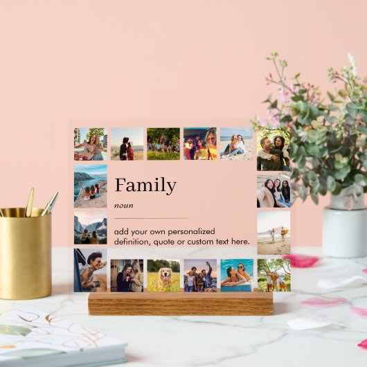 ファミリーパーソナライズされた定義16フォトコラージュ アクリルサイン (ウェディング)