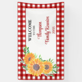 ファミリーパーソナライズされた懇親会ひまわり歓迎 横断幕 (縦)