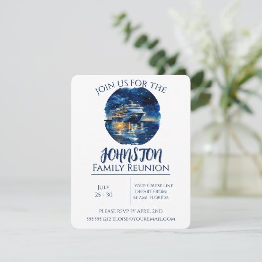 ファミリーパーソナライズされた懇親会クルーズ招待状 招待状 (スタンド正面)