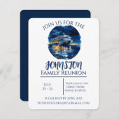 ファミリーパーソナライズされた懇親会クルーズ招待状 招待状 (正面/裏面)