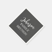 ファミリーパーソナライズされた懇親会グレイ紙 スタンダードカクテルナプキン (角)