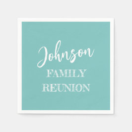 ファミリーパーソナライズされた懇親会コースタルグリーン紙 スタンダードカクテルナプキン