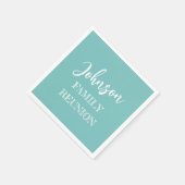 ファミリーパーソナライズされた懇親会コースタルグリーン紙 スタンダードカクテルナプキン (角)