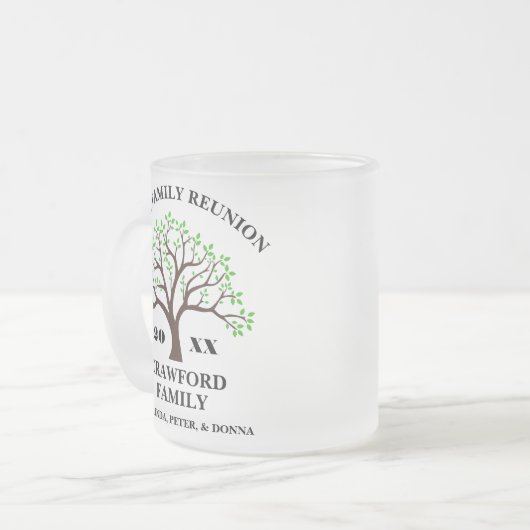 ファミリーパーソナライズされた懇親会コーヒーマグ フロストグラスマグカップ (正面左)