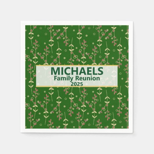 ファミリーパーソナライズされた懇親会ナプキンス スタンダードカクテルナプキン (正面)