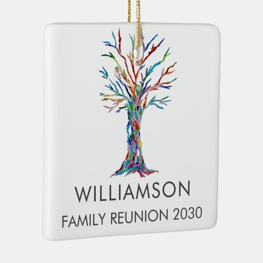 ファミリーパーソナライズされた懇親会ファミリーツリー セラミックオーナメント (右)