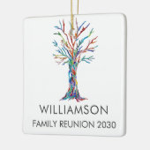 ファミリーパーソナライズされた懇親会ファミリーツリー セラミックオーナメント (左)