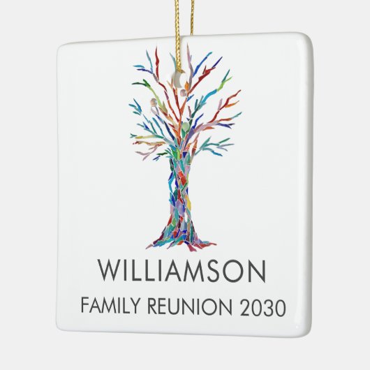 ファミリーパーソナライズされた懇親会ファミリーツリー セラミックオーナメント (左)
