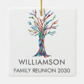 ファミリーパーソナライズされた懇親会ファミリーツリー セラミックオーナメント (裏面)